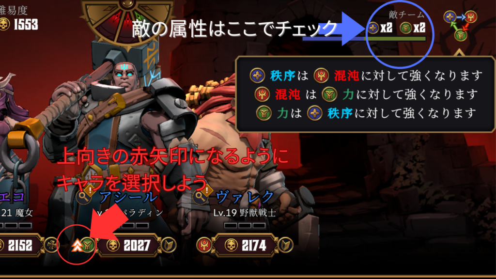 優位属性で挑もう